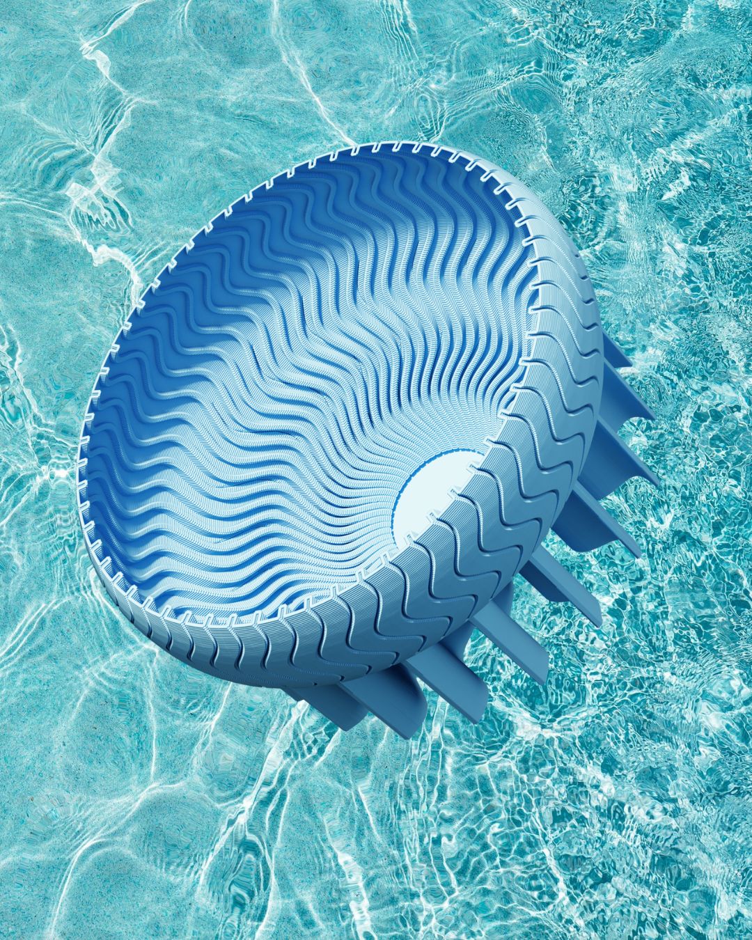 Jellyfish Plate 3D printed decorative plate with flowing lines