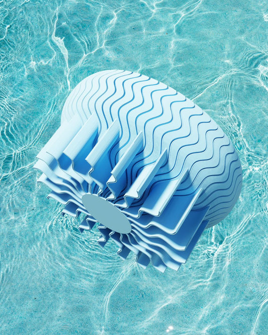 Jellyfish-inspired 3D printed plate used as jewelry tray on dresser