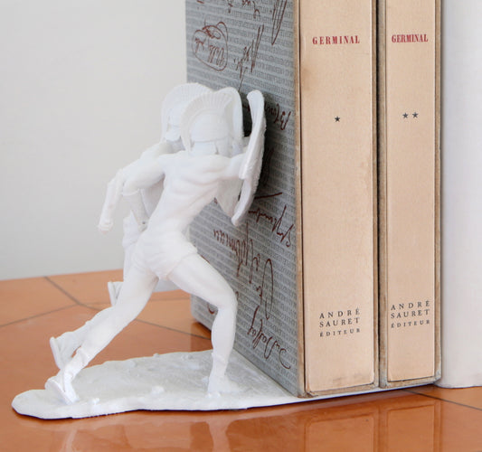 3D printed Spartan Bookend modern bookshelf decor for book lovers